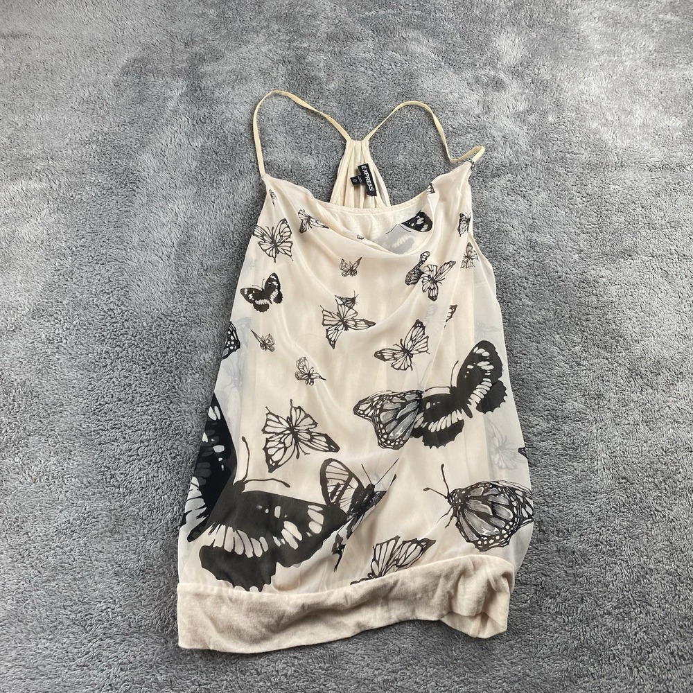 Express Tank Top Blouse‎ Womens XS Beige Sleeveless